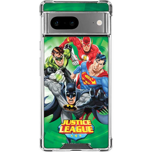 Justice League Team Power Up Green Google Pixel 8 Clear Case